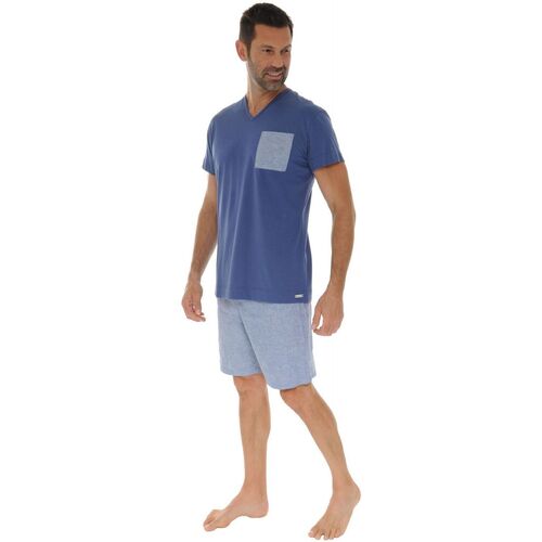 Kleidung Herren Pyjamas/ Nachthemden Pilus FAUSTIN Blau