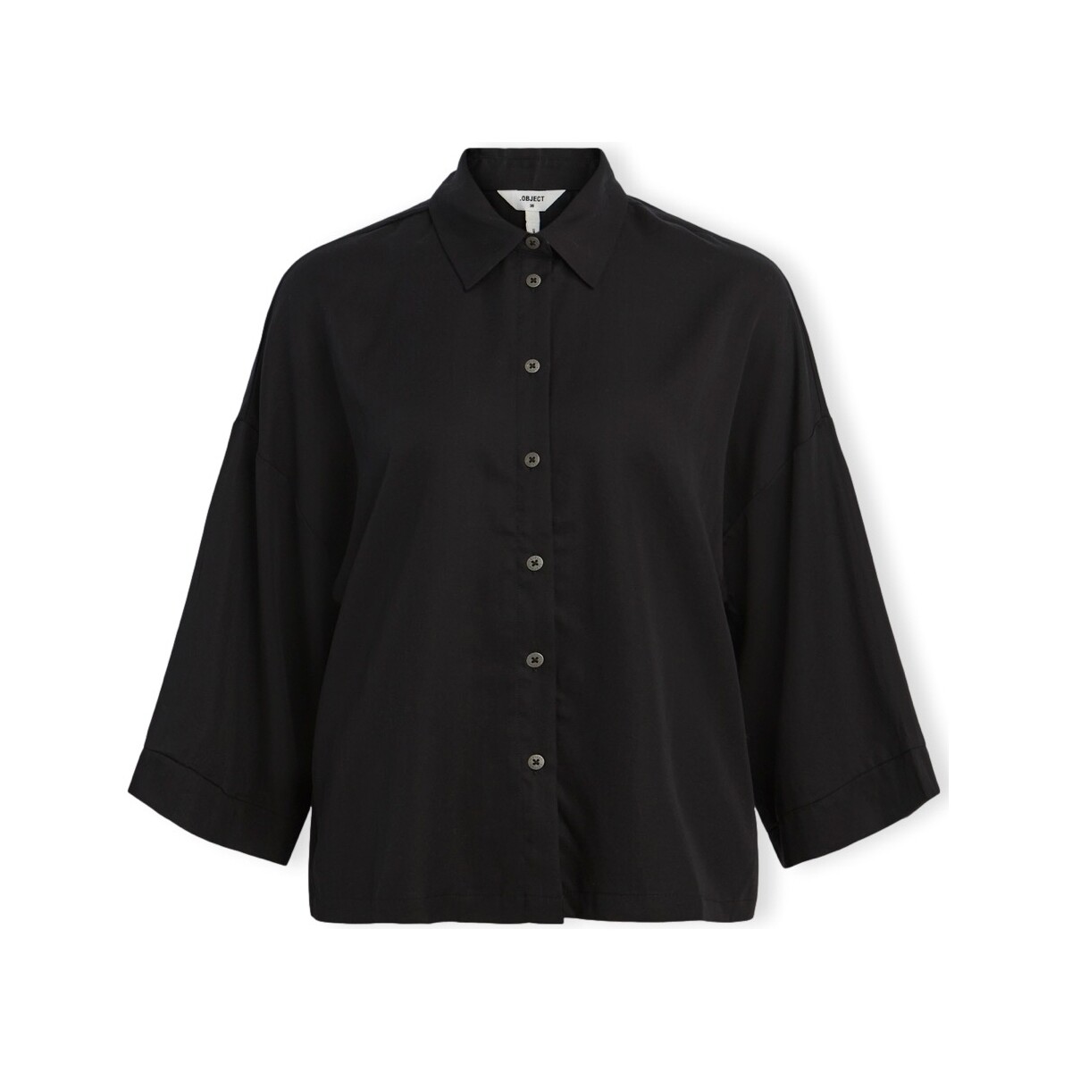 Kleidung Damen Tops / Blusen Object Noos Tilda Boxy Shirt - Black Schwarz
