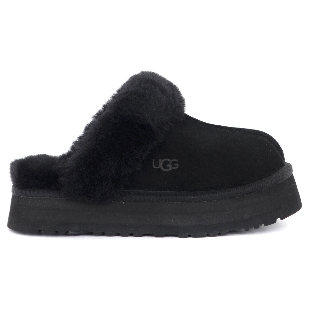 Schuhe Damen Derby-Schuhe & Richelieu UGG Disquette Slipper Sandale aus schwarzem Wildleder Other