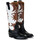 Schuhe Damen Klassische Stiefel Via Roma 15 Texano  schwarz weiß und Leder Other