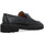 Schuhe Damen Slipper Via Roma 15 Mokassin  schwarzes Leder mit Vorhängeschloss Other