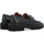 Schuhe Damen Slipper Via Roma 15 Mokassin  schwarzes Leder mit Vorhängeschloss Other