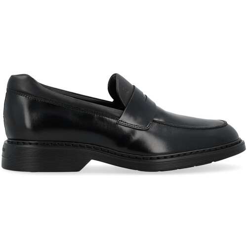 Schuhe Slipper Hogan Mokassin  H576 aus schwarzem Leder Other