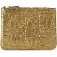 Taschen Portemonnaie Comme Des Garcons Clutch Goldfarbenes Portemonnaie aus Leder von Comme des Other