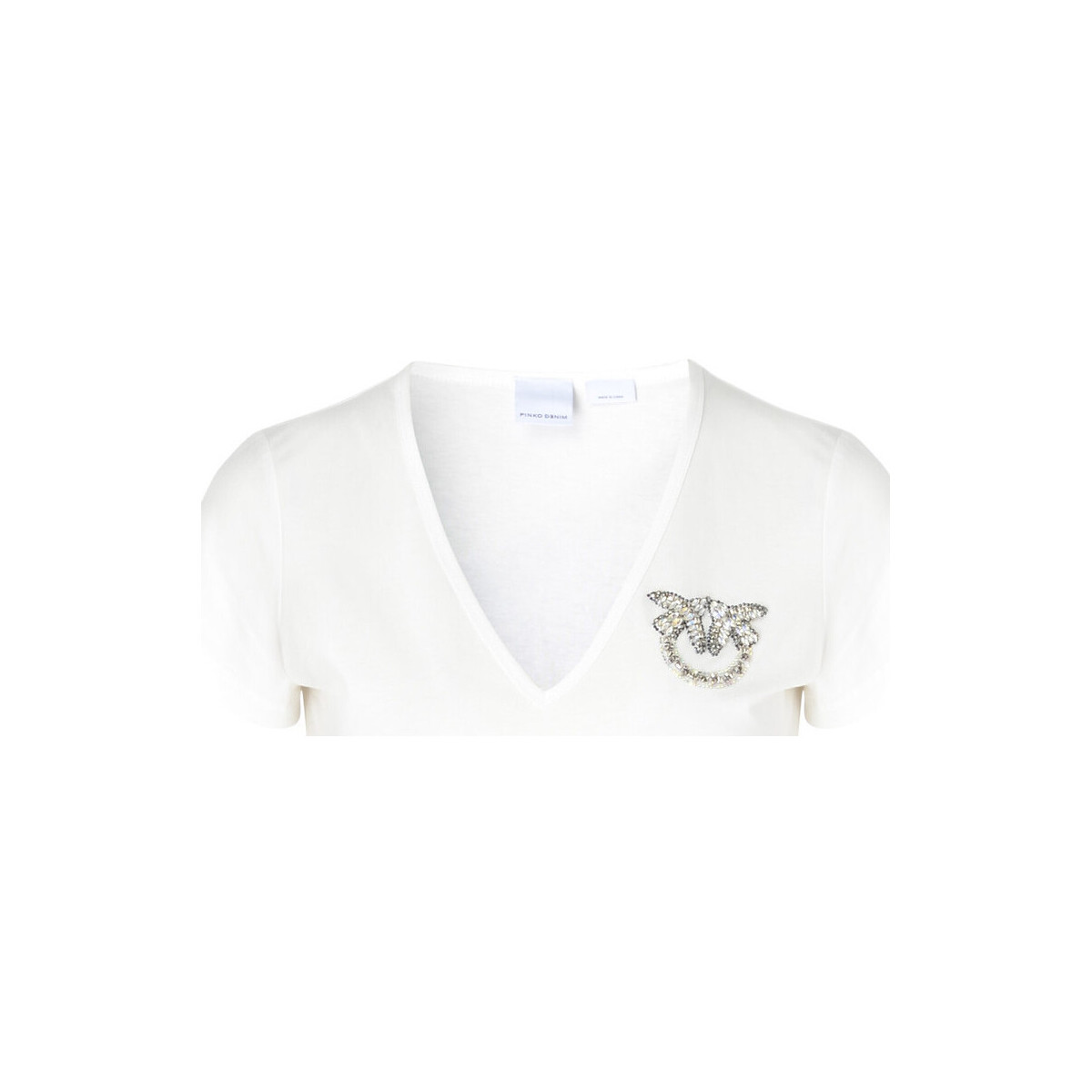 Kleidung Damen T-Shirts & Poloshirts Pinko T-shirt  weiß mit glänzendem Logo Other