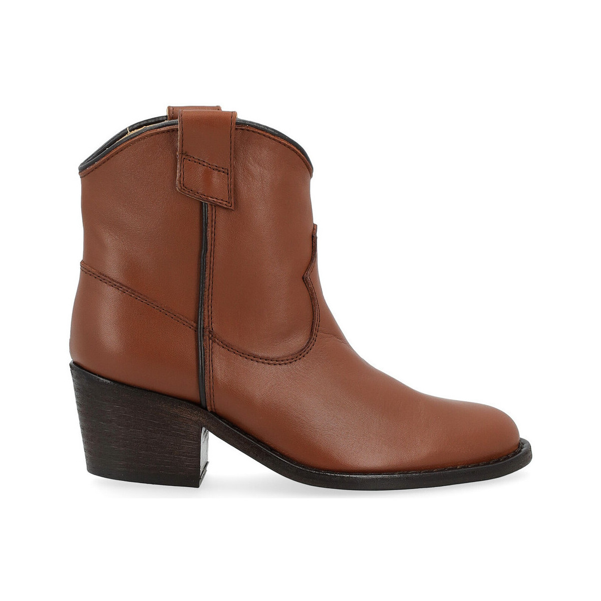 Schuhe Damen Ankle Boots Via Roma 15 Texanische Stiefelette  aus braunem Leder Other