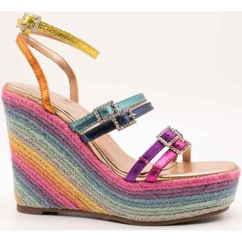 Schuhe Damen Leinen-Pantoletten mit gefloch Exé Shoes  Multicolor