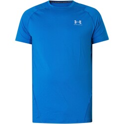 Kleidung Herren T-Shirts Under Armour HeatGear Tailliertes T-Shirt Blau