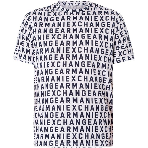 Kleidung Herren T-Shirts EAX T-Shirt mit Markenmuster Weiss