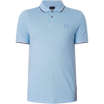 Kleidung Herren Polohemden EAX Poloshirt mit Kreis-Logo Blau