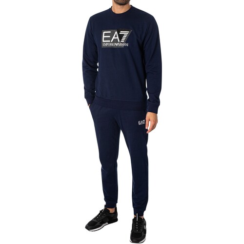 Kleidung Herren Jogginganzüge Emporio Armani EA7 Grafischer Trainingsanzug Blau