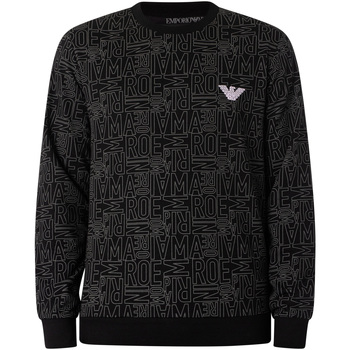 Kleidung Herren Pyjamas/ Nachthemden Emporio Armani Lounge-Marken-Sweatshirt Schwarz