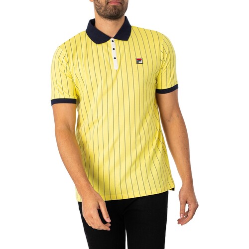 Kleidung Herren Polohemden Fila Klassisches gestreiftes Vintage-Poloshirt Gelb