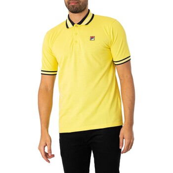 Kleidung Herren Polohemden Fila Faraz geripptes Poloshirt mit Spitzen Gelb