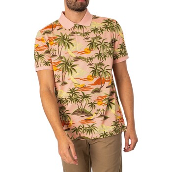 Gant Poloshirt mit Hawaii-Print Rosa