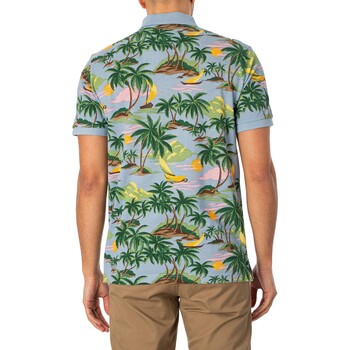Gant Poloshirt mit Hawaii-Print Blau