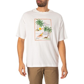 Gant Hawaii bedrucktes Grafik-T-Shirt Weiss