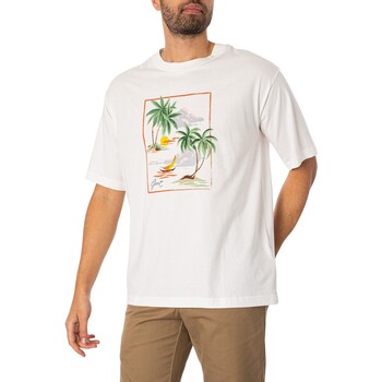 Gant Hawaii bedrucktes Grafik-T-Shirt Weiss
