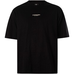 Kleidung Herren T-Shirts G-Star Raw Kastenförmiges T-Shirt mit mittlerer Brust Schwarz