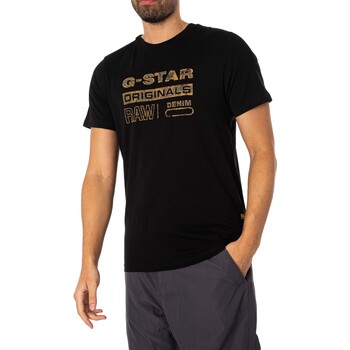 G-Star Raw Slim-T-Shirt im Used-Look von Originals Schwarz
