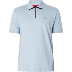 Kleidung Herren Polohemden BOSS Dalomini-Poloshirt mit Reißverschluss Blau