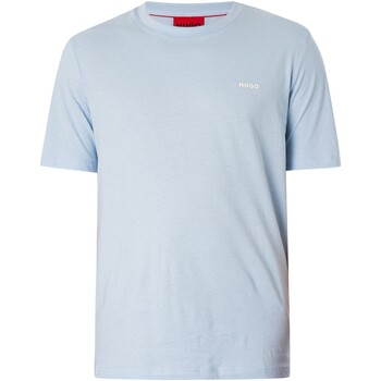 Kleidung Herren T-Shirts BOSS Dero222 T-Shirt mit Logo auf der Brust Blau