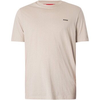 Kleidung Herren T-Shirts BOSS Dero222 T-Shirt mit Logo auf der Brust Beige