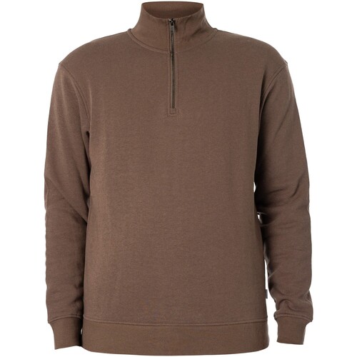 Kleidung Herren Sweatshirts Jack & Jones Bradley-Sweatshirt mit halbem Reißverschluss Braun