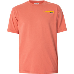 Kleidung Herren T-Shirts Lacoste Marken-T-Shirt mit Logo auf der Brust Rosa