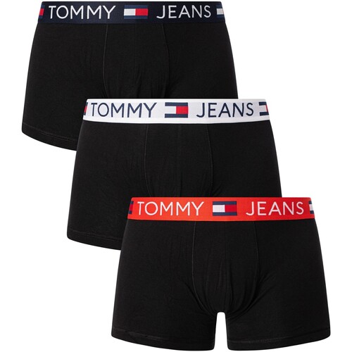 Unterwäsche Herren Boxershorts Tommy Jeans 3 Packungsstämme Schwarz