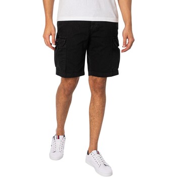 Kleidung Herren Shorts / Bermudas Tommy Jeans Gerade geschnittene Ethan-Cargoshorts Schwarz