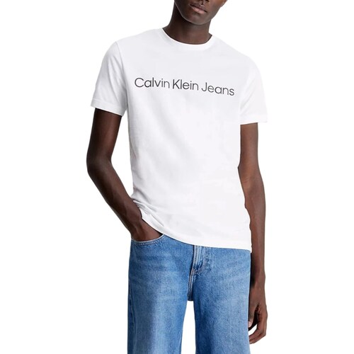 Kleidung Herren Langärmelige Polohemden Calvin Klein Jeans J30J325215 Weiss
