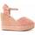 Schuhe Damen Leinen-Pantoletten mit gefloch Leindia 88506 Rosa
