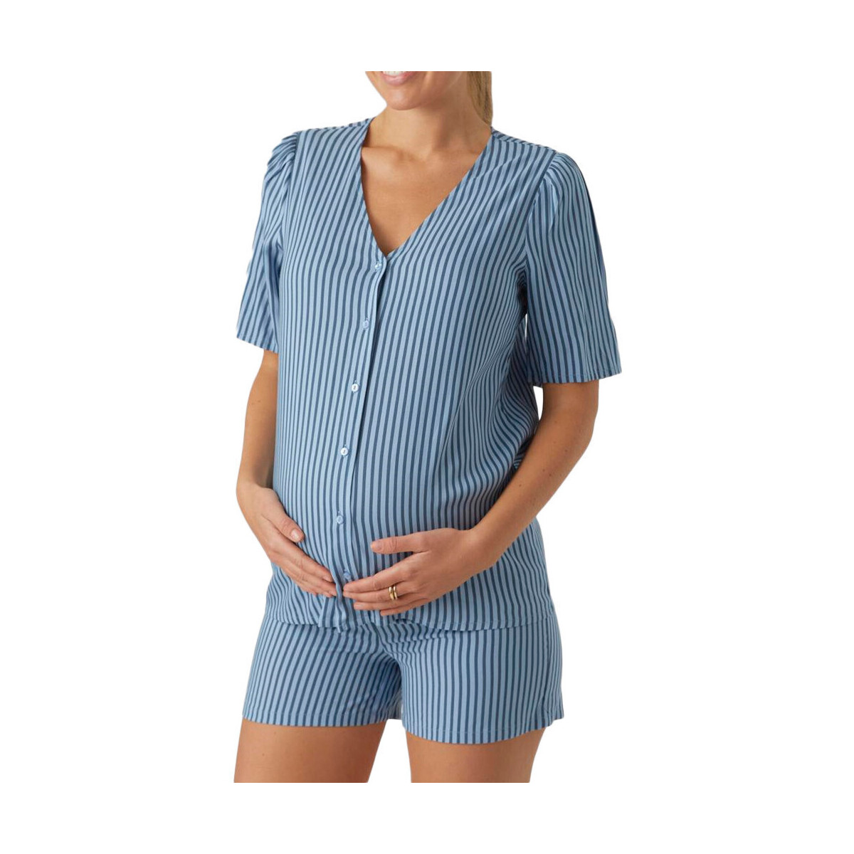 Kleidung Damen Pyjamas/ Nachthemden Mamalicious 20018864 Blau