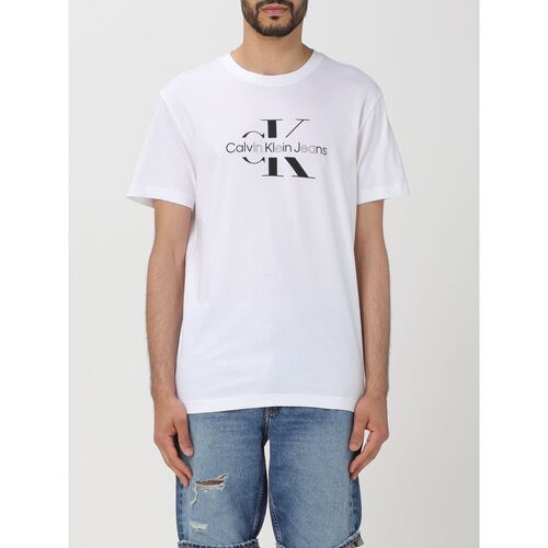 Kleidung Herren T-Shirts & Poloshirts Calvin Klein Jeans J30J325190 YAF Weiss