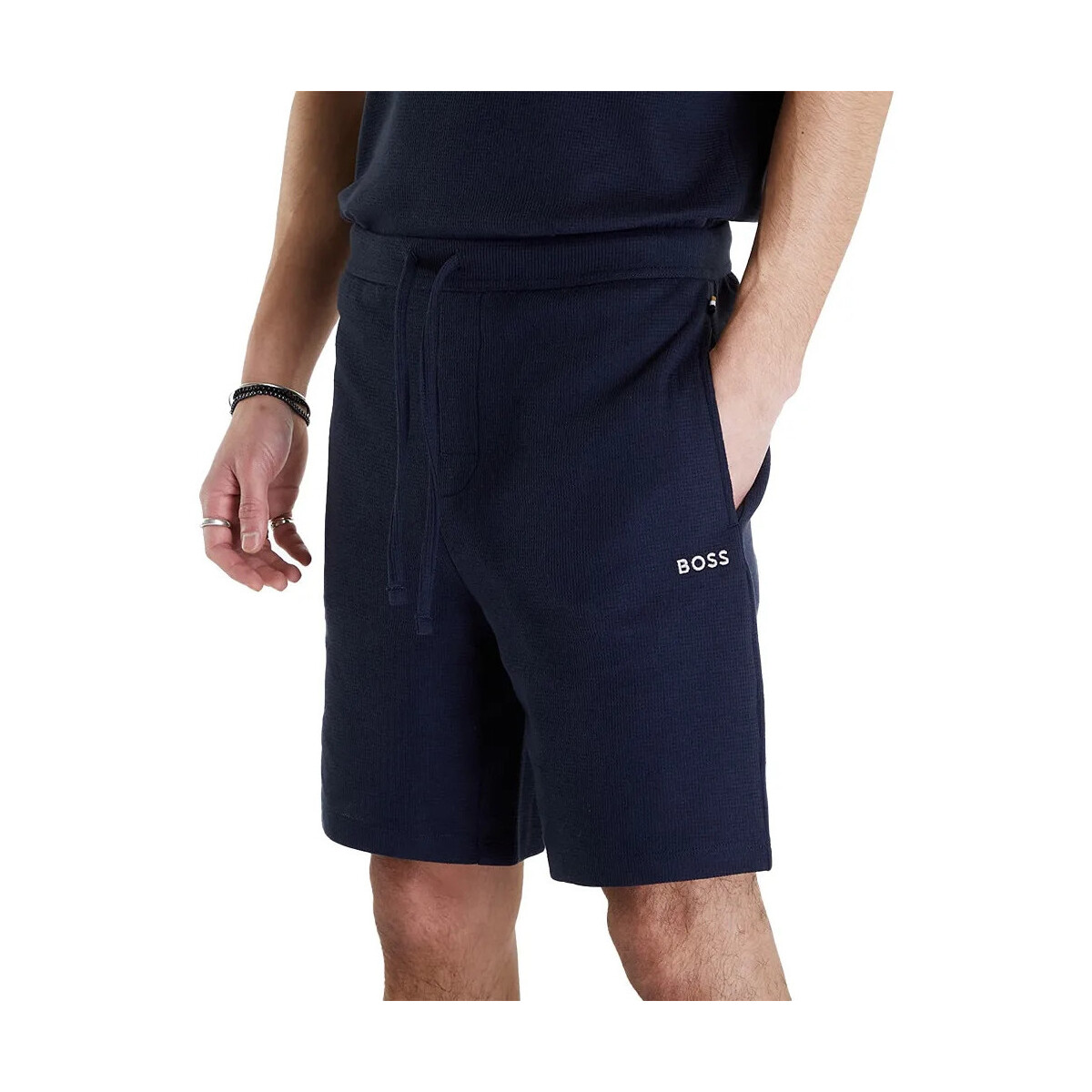 Kleidung Herren Shorts / Bermudas BOSS Waffle Schwarz