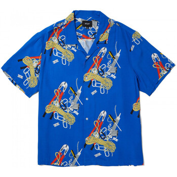 Kleidung Herren Langärmelige Hemden Huf Chemise skidrokyo ss resort top Blau