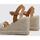 Schuhe Damen Leinen-Pantoletten mit gefloch MTNG 59718 Gold