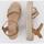 Schuhe Damen Leinen-Pantoletten mit gefloch MTNG 59625 Gold
