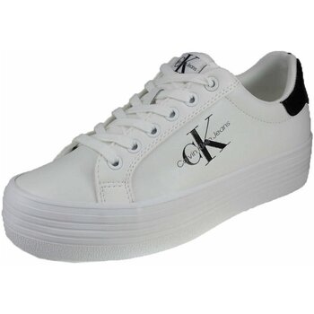 Schuhe Damen Sneaker Calvin Klein Jeans bright white-black YW0YW0139301W Weiss