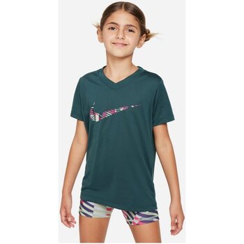 Kleidung Jungen T-Shirts Nike Sport Dri-Fit Girls V-Neck Tee FD5375 328 Grün