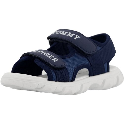 Schuhe Jungen Babyschuhe Tommy Hilfiger Sandalen Sandalo Logo T1B2-33428-1591800 Blau