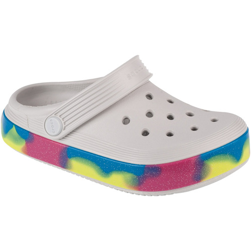 Schuhe Kinder Hausschuhe Crocs Off Court Glitter Band Kids Clog Weiss