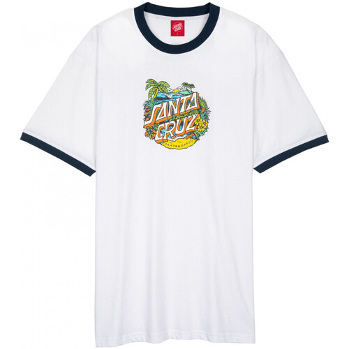 Kleidung Herren T-Shirts & Poloshirts Santa Cruz Aloha dot front ringer Weiss