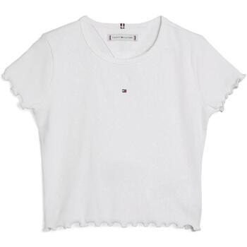 Kleidung Mädchen T-Shirts & Poloshirts Tommy Hilfiger  Weiss
