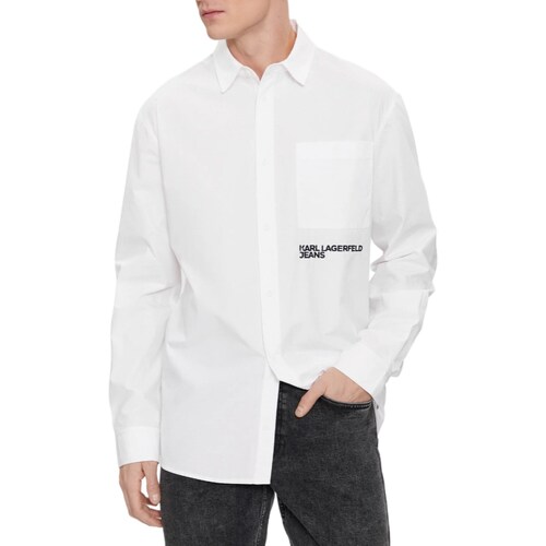 Kleidung Herren Langärmelige Hemden Karl Lagerfeld 240D1601-FF Weiss