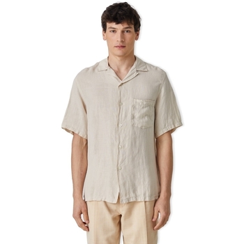 Kleidung Herren Langärmelige Hemden Portuguese Flannel Linen Camp Collar Shirt - Raw Beige