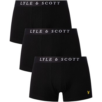 Lyle & Scott  Boxer 3er-Pack braune Piqué-Unterhosen