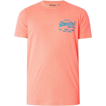 Superdry  T-Shirt Neonfarbenes Vintage-T-Shirt mit Logo auf der Brust