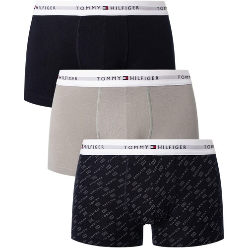 Unterwäsche Herren Boxershorts Tommy Hilfiger 3er-Pack Signature Cotton Essentials Trunks Multicolor